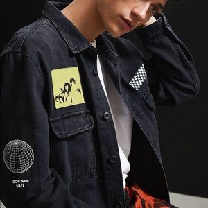 Urban outfittters black denim patch long sleeve